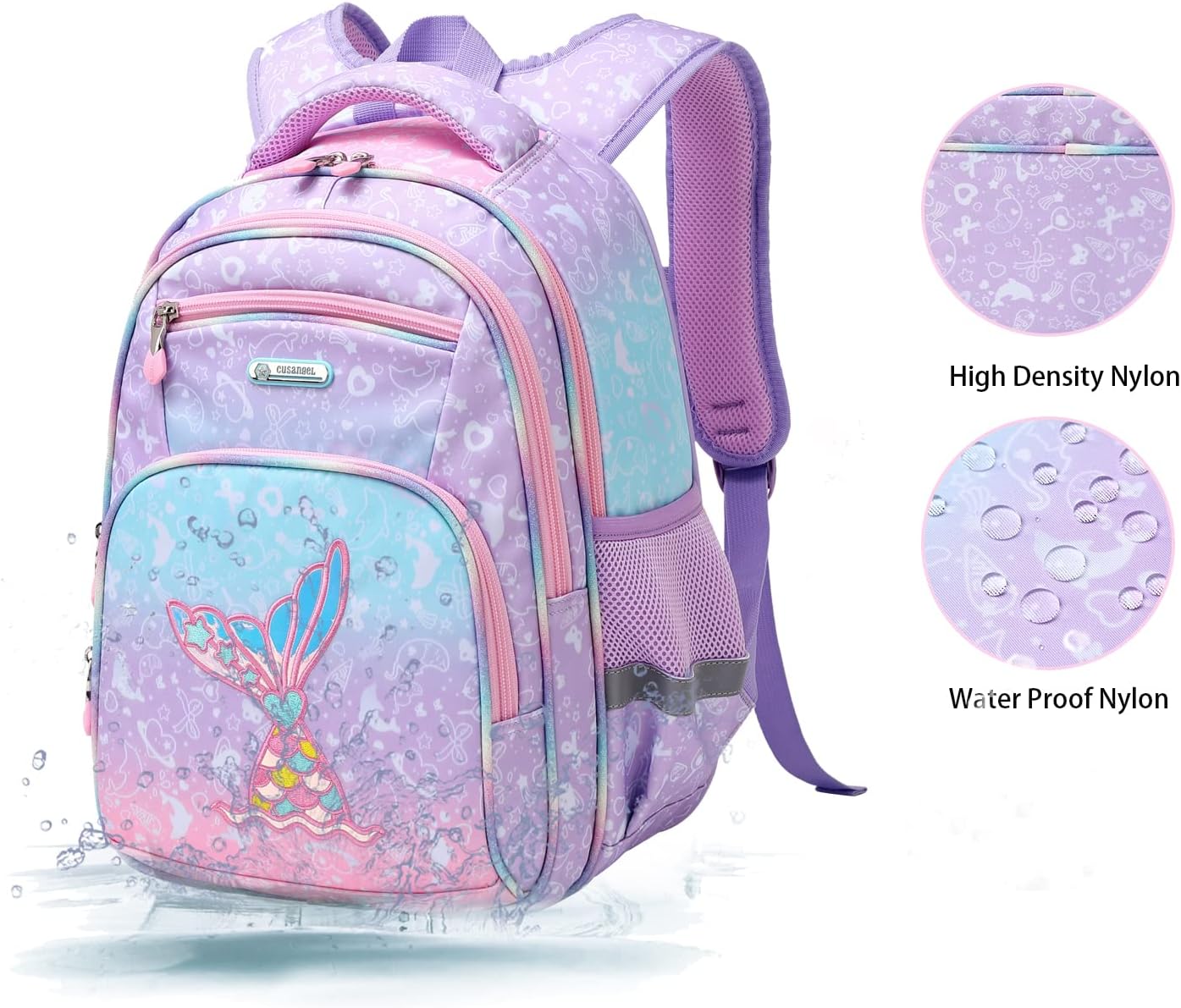 Cusangel Backpack for Girls Boys School Bookbags Kindergarten Elementary Lightweight Waterproof Multifunctional Large Capacity for Backpack (16 inch Fun Prints)