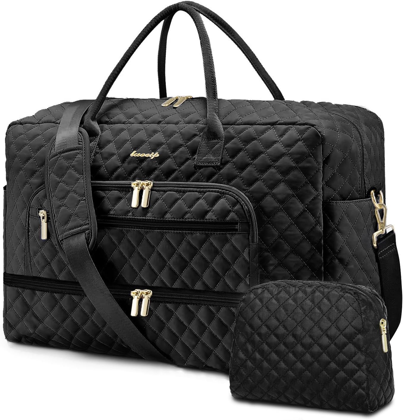 Travel Duffle Bag Weekender for Women - 38L Carry-On Overnight Personal Item Bag with Shoe