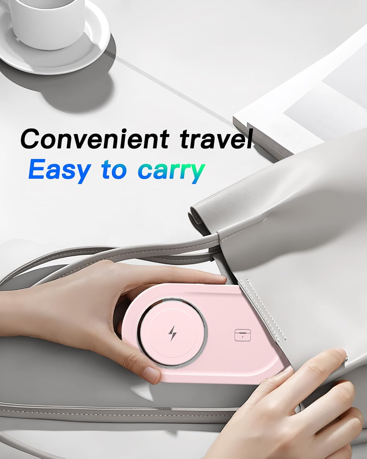 Upgraded 3 in 1 Wireless Charging Station for Apple Devices, Faster Mag-Safe Charger Stand, Magnetic Charger Station for iPhone 17/16/15/14/13/12 Series & AirPods Pro & Apple Watch Series （Pink）