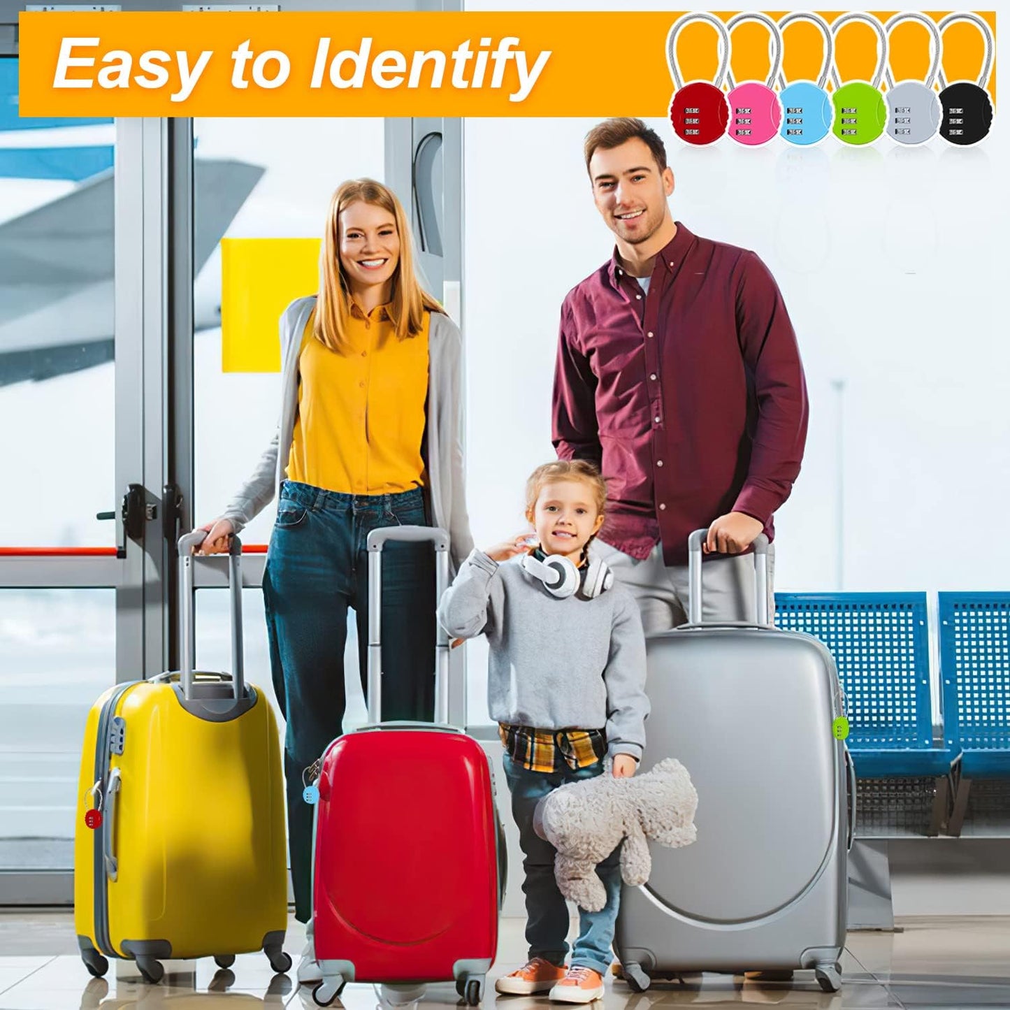 Combination Lock, 6 Pack Color Padlock, 3 Digit Mini Code Lock, Luggage Lock Bag Locks Gym Locks with Combination Code for Travel, Backpacks, Holiday Suitcase