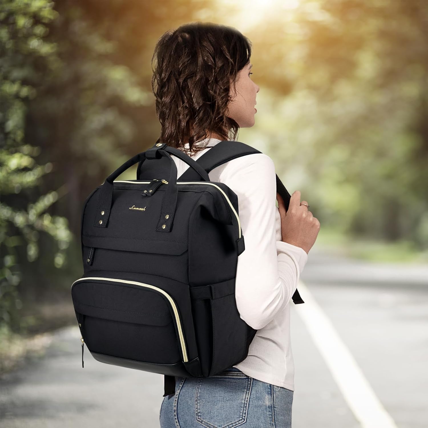 LOVEVOOK Laptop Backpack for Women, 15.6 Inch Work Business Backpacks Purse With Large Capacity