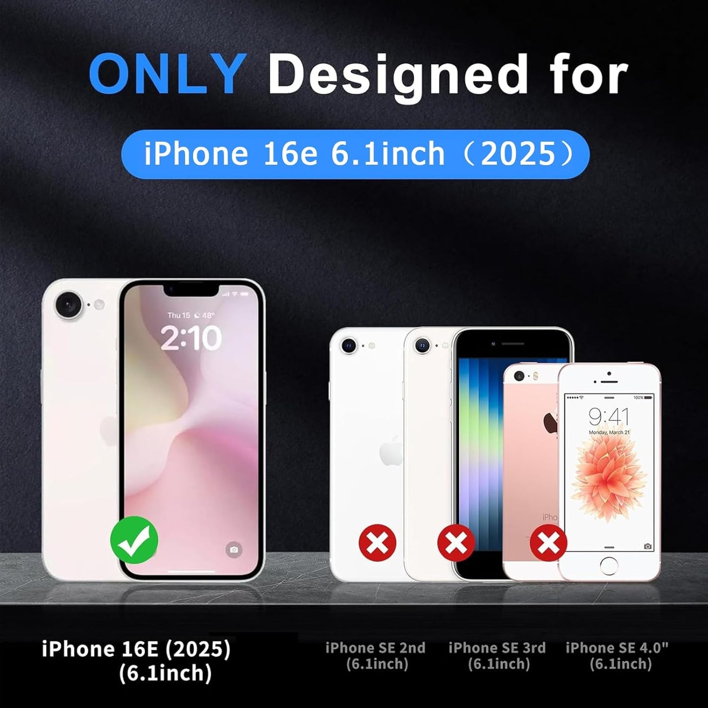 Battery Case for iPhone 16e, 10000mAh High Capacity Portable Charger Case, Rechargeable Smart Battery Pack Compatible with iPhone 16e 6.1 inch Charging, Support Wireless & Carplay - Black