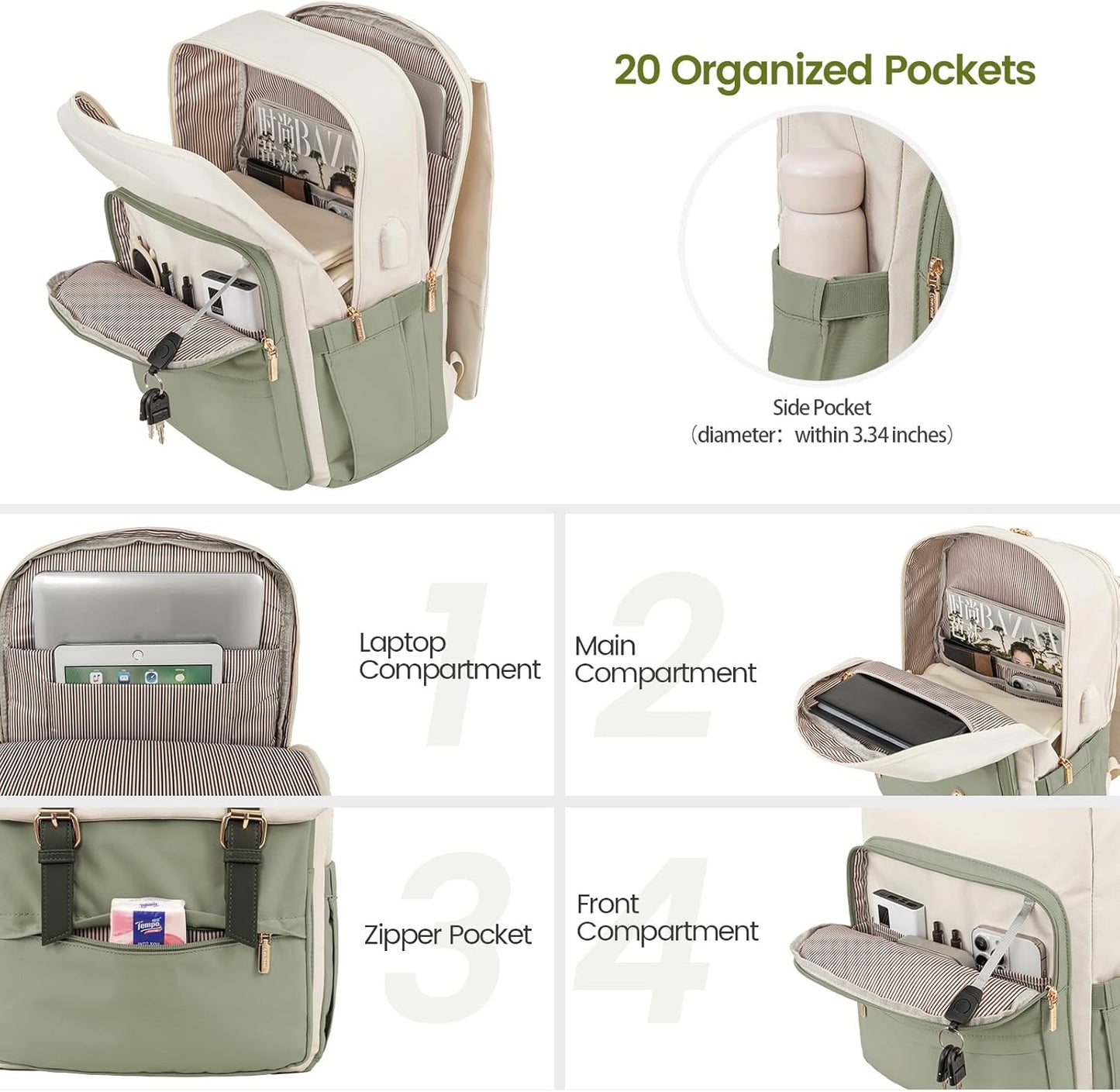 LOVEVOOK Travel Laptop Backpack Purse for Women Fashion Vintage Computer Backpack 15.6 Inch Large Teacher Nurse Backpack Casual Daypack for Business Work College