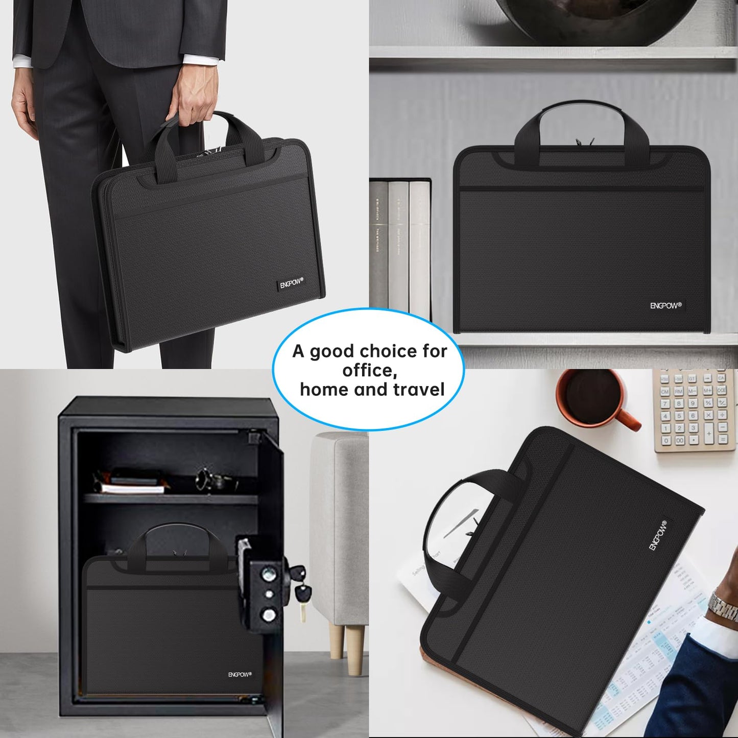 ENGPOW Accordion File Organizer, Fireproof Expanding File Folder with 13 Pockets Document Organizer