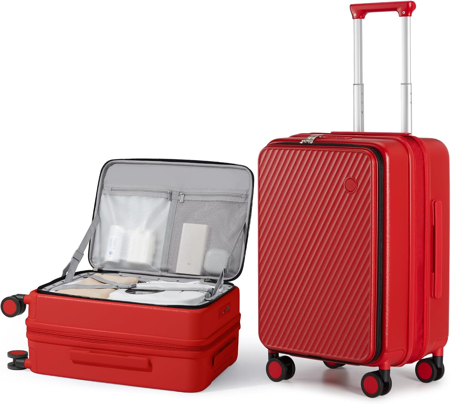 mixi 20 Inch Expandable Carry On Luggage PC Hard Shell Suitcase Top Opening Rolling Travel