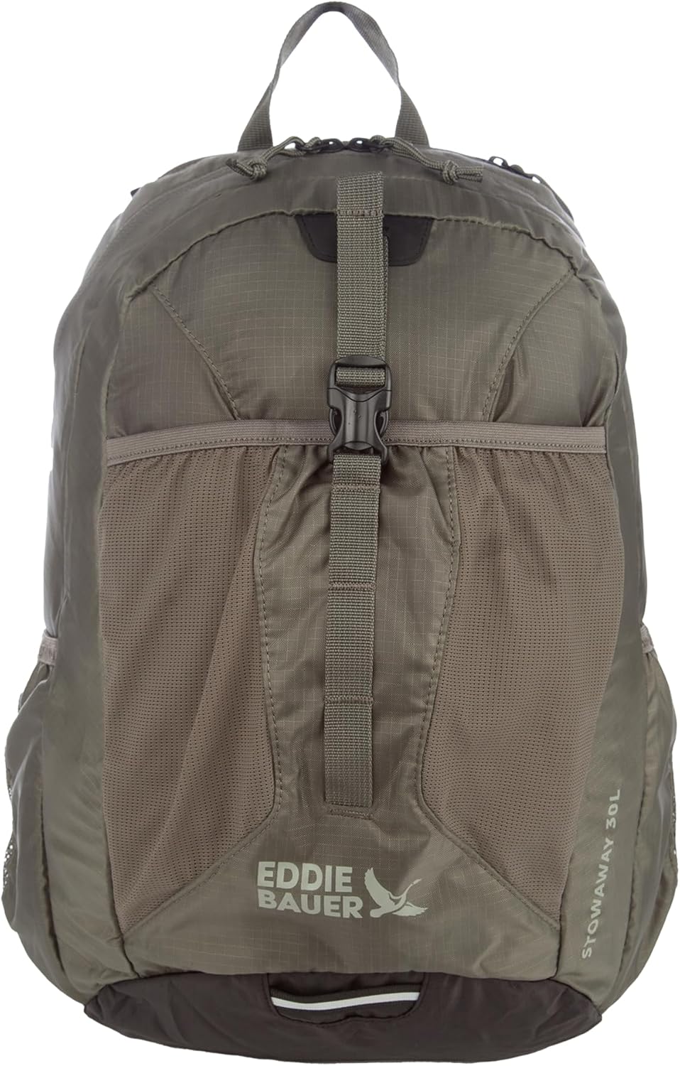 Eddie Bauer Stowaway Packable Backpack 30L with Water Resistant Finish and 2 Mesh Side Pockets for Water Bottles - Spruce