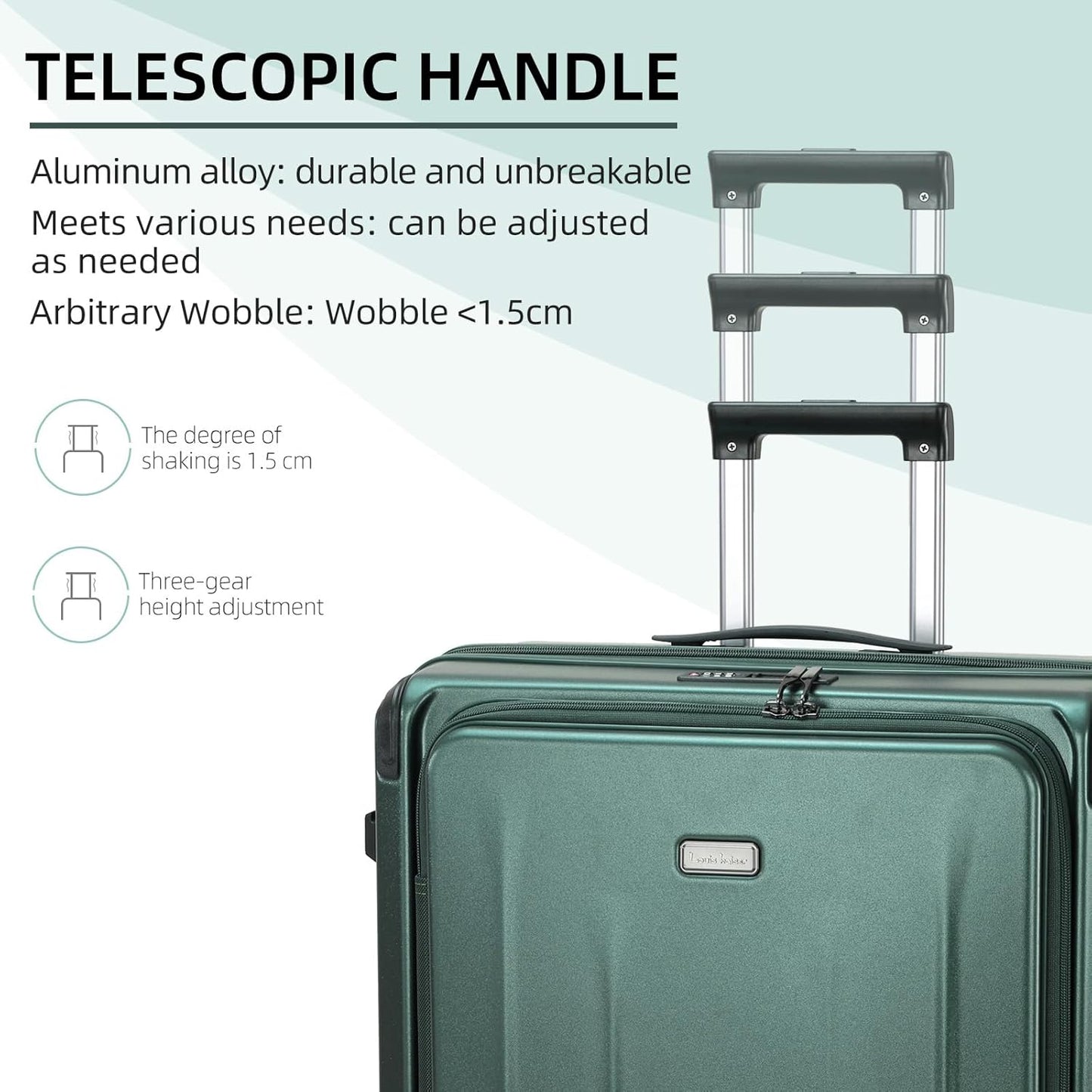 Premium Carry On Luggage, 20Inch+29 Inch Top Opening Airline Approved ABS+PC Hard Shell Suitcases with Silent Wheels, TSA Lock,Front Pocket and Wet-dry Separated Six-piece Set