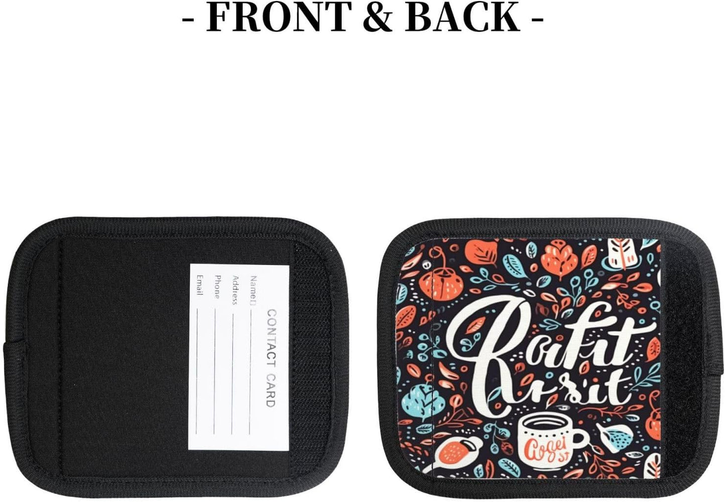 Luggage Handle Wraps Funny Qute But First Coffee Luggage Identifiers Soft Neoprene Luggage Handle Wraps For Suitcase Trolley Handle Grip Cover 2 Pack Luggage Tags