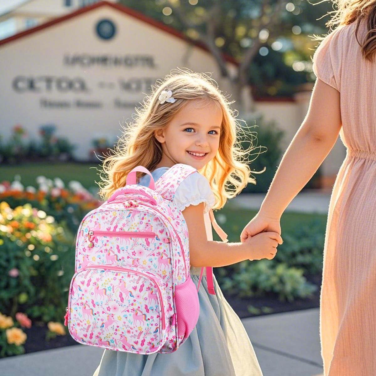 RHCPFOVR Kids Backpack for Girls - Girls Backpack 3-8 Ages Butterfly for Kids 15 Inch School Bookbag for Kindergarten Elementary School Bookbag for Girl 1st 2nd Grade
