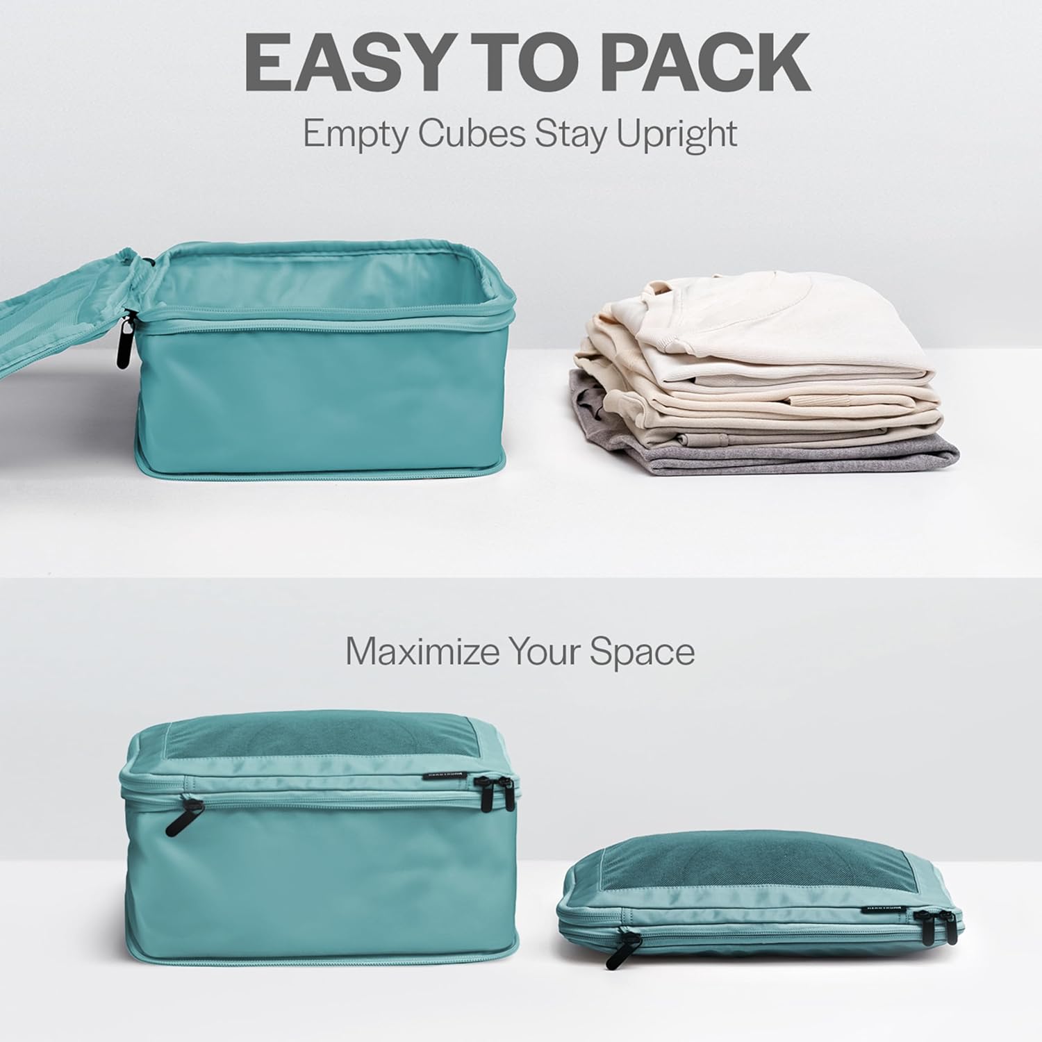Aerotrunk Compression Packing Cubes for Travel - Luggage Organizer Bags - Double Zipper Packing