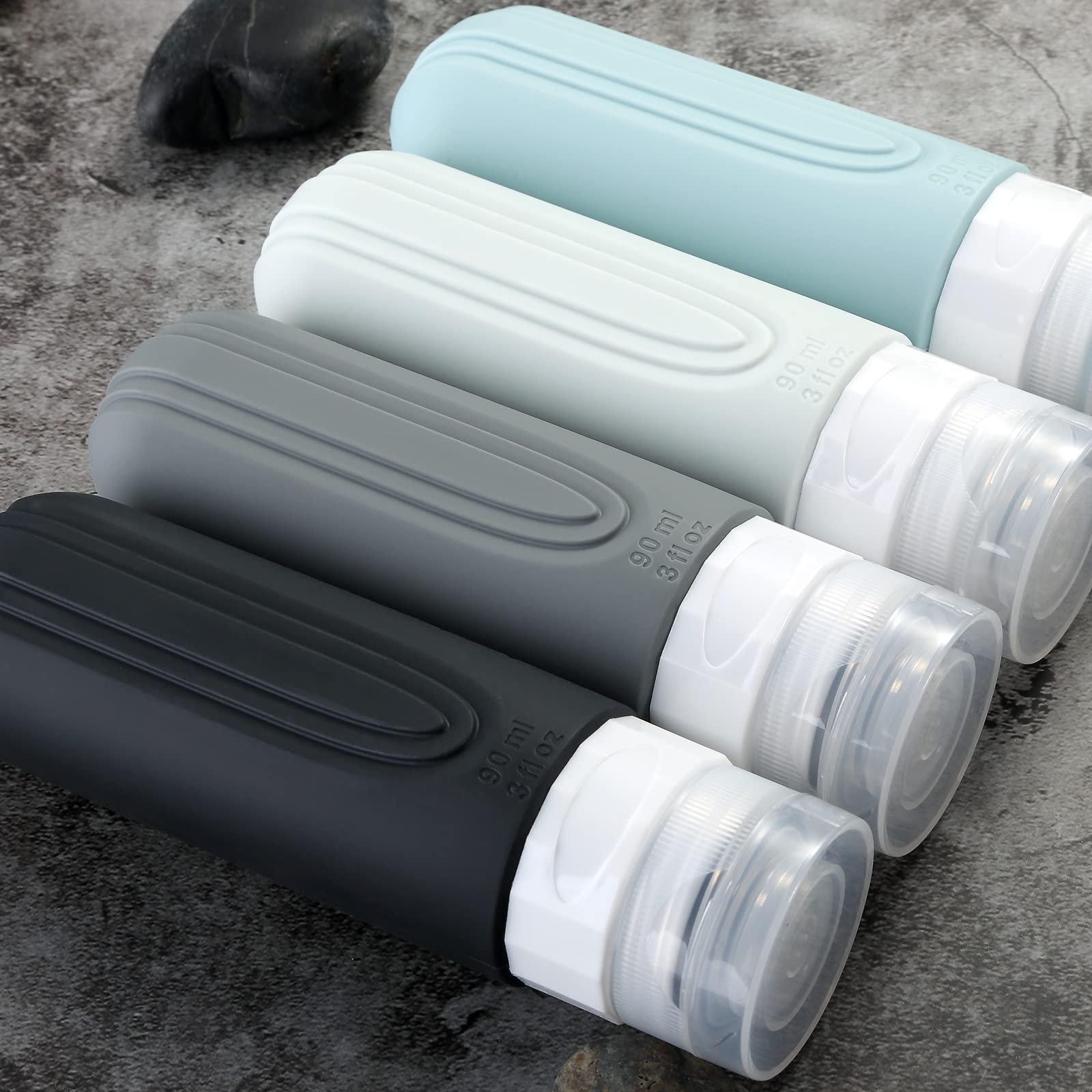 Mrsdry Travel Bottles for Toiletries, Tsa Approved 3oz Travel Size Containers BPA Free Leak Proof