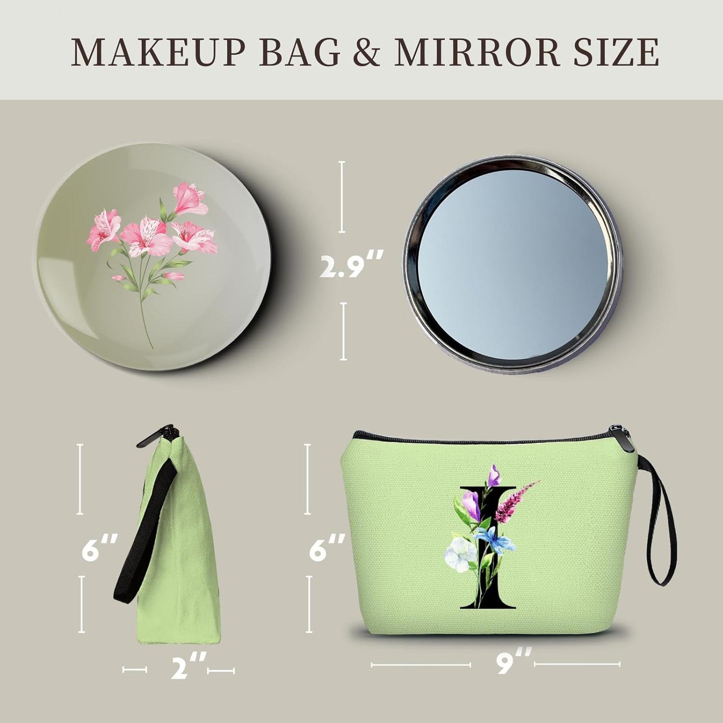 Birthday Inspirational Bridesmaid Proposal Team Small Gifts for Women Mom Aunt Teacher Sister Coworkers Makeup Cosmetic Bag Travel with Mirror Mothers Day Christmas Graduation I