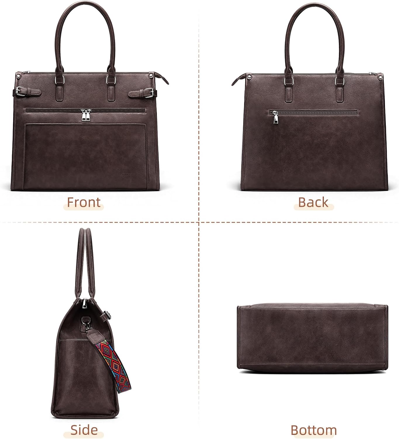 Laptop Tote Bag for Women Briefcase Laptop Purse, 15.6 inch Computer Work Bags with Satchel Purse