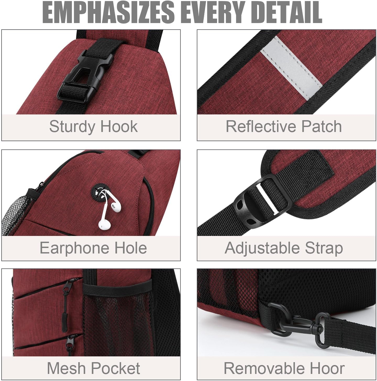 Crossbody Bags for Women Men Trendy Sling Bag Backpack Casual Chest Bag with Convertible Shoulder Strap