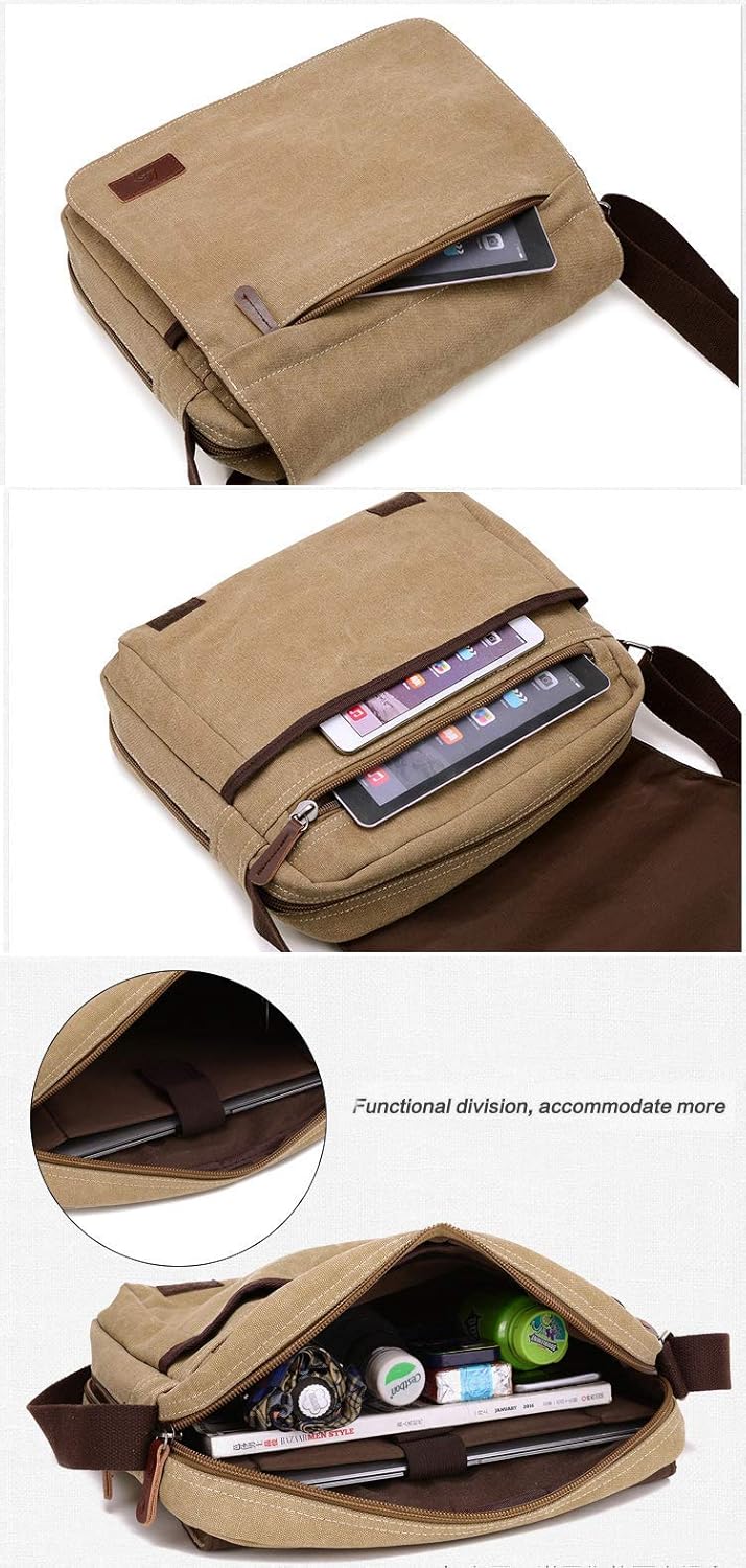 Sechunk Vintage Canvas Messenger Cross body bag Shoulder bag