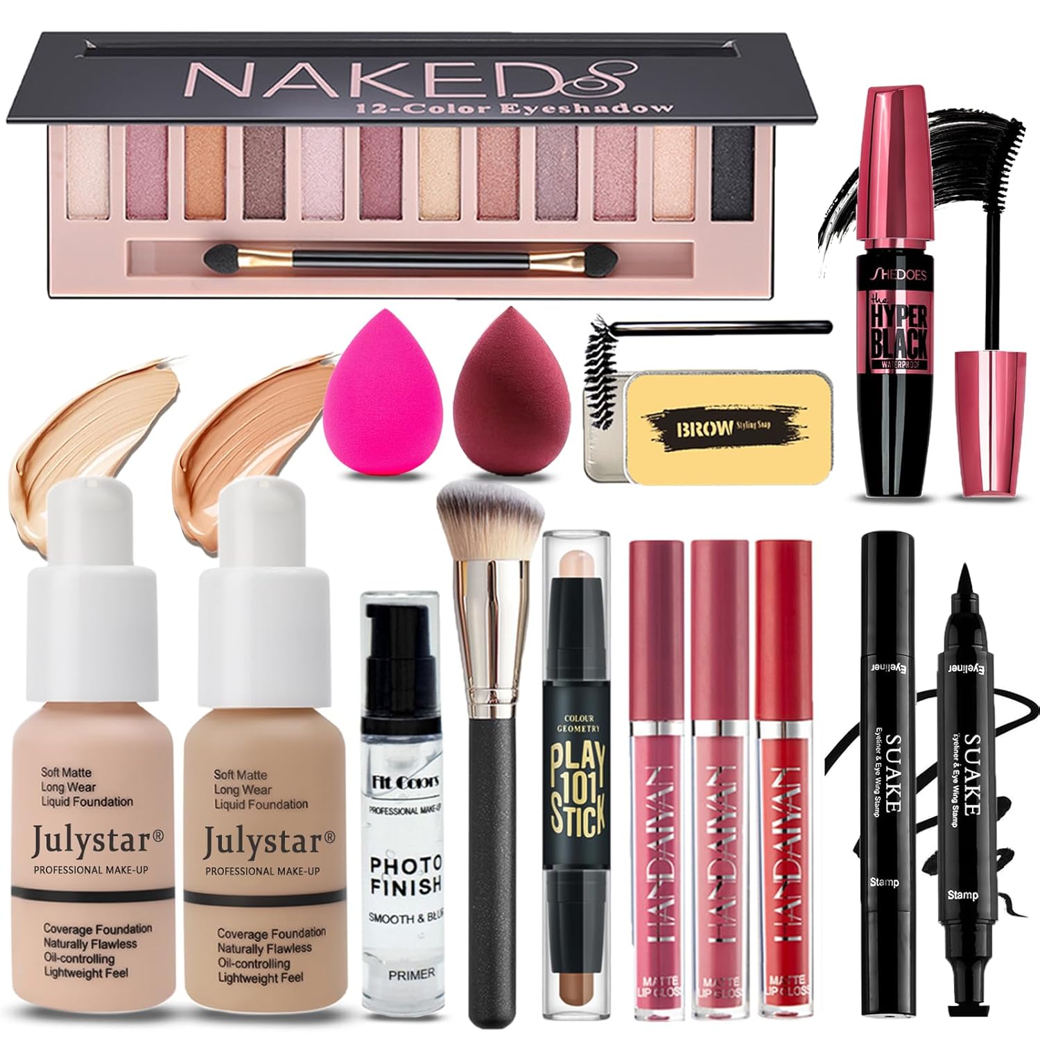 All in One Makeup Kit for Women Full Kit, Makeup Set 12 Colors Eyeshadow, Foundation & Primer