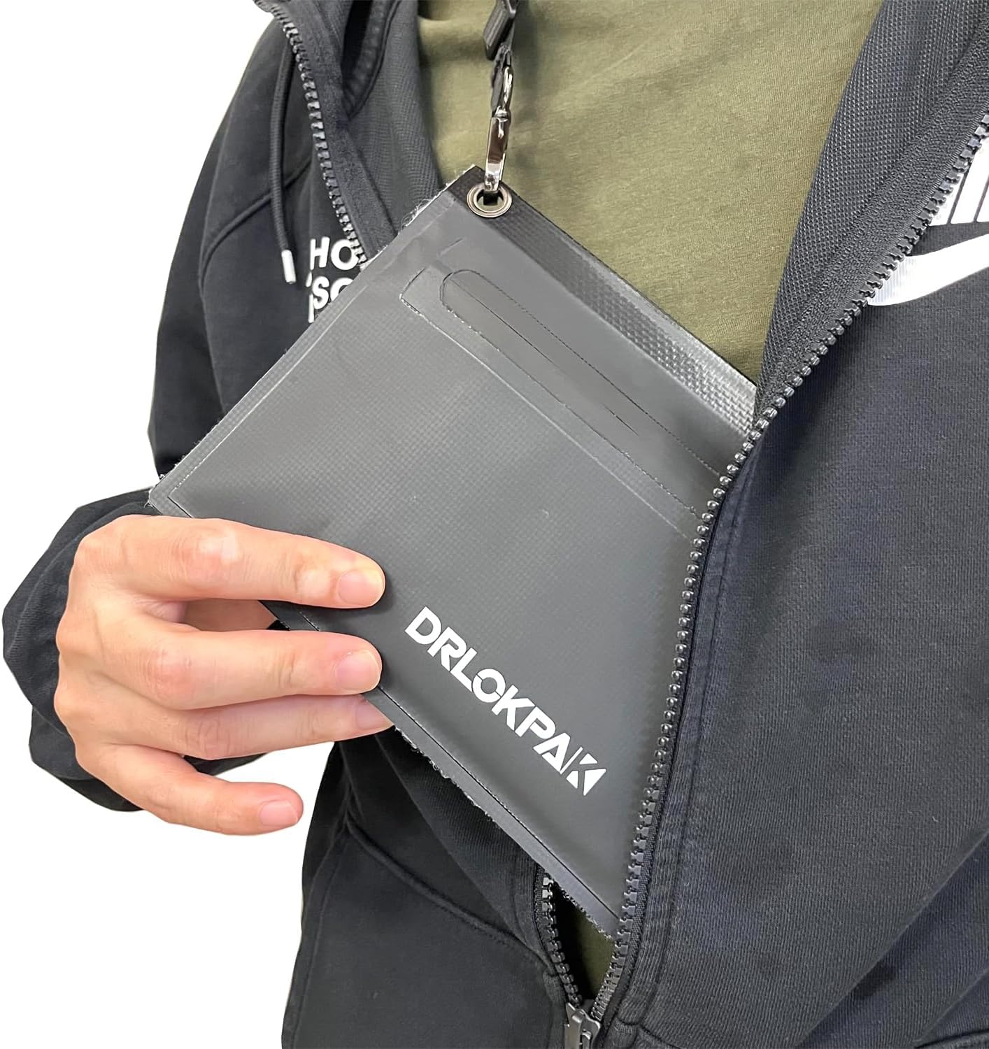 DRLOKPAK Travel Neck Wallet RFID Blocking Passport Holder Pouch Anti-Theft Mini Crossbody Purse HandBag For Phone Passport Credit Card Cash Key ID Ticket