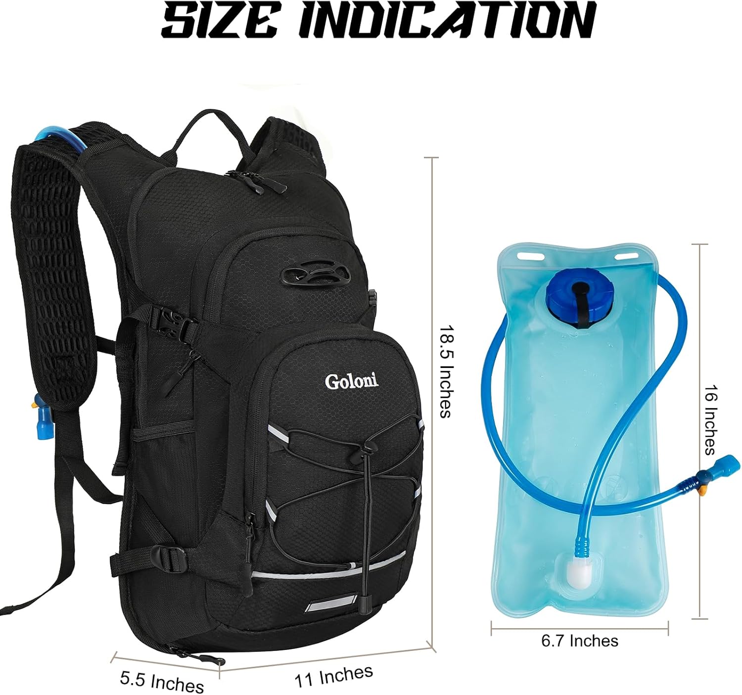 Hydration Backpack,Lightweight Hiking Backpack with 2L Water Bladder,Water Backpack for Biking