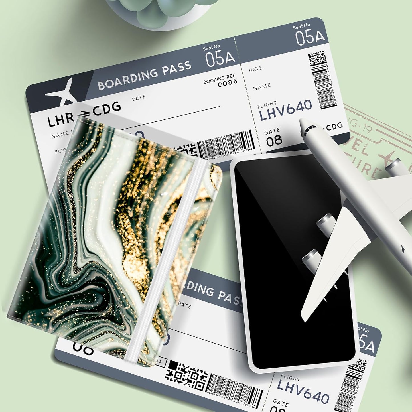 Passport Holder for Travel, Cute Passport Cover for Women Men, Waterproof PU Leather Rfid Blocking Passport Wallet with Credit Card Case for Travel Family, Boys Girls Travel Essentials