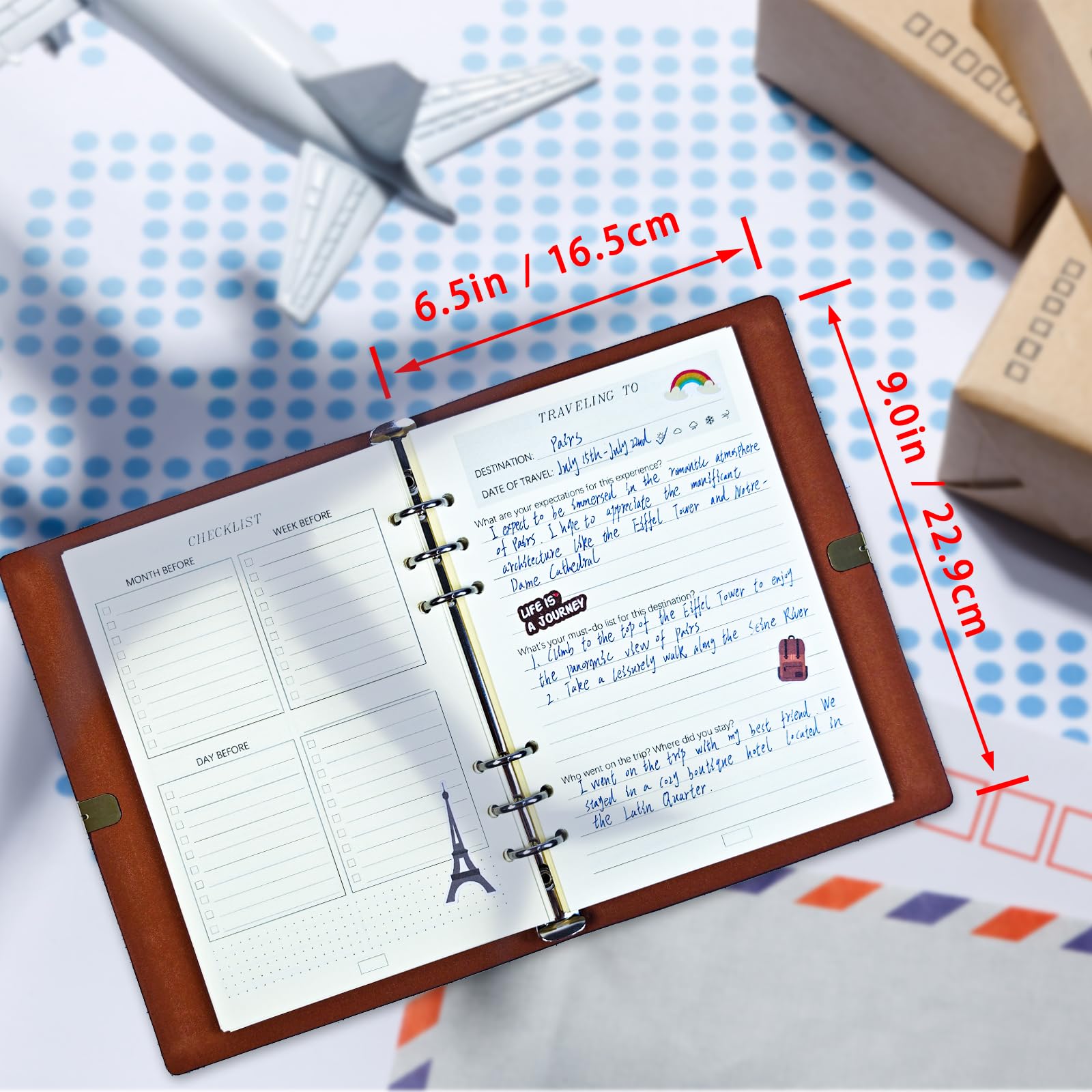 Tolivip Travel Journal for Women Men and Couples, Leather Travel Notebook with Prompts, Travel