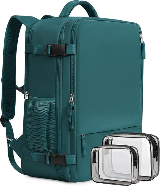 Beraliy Travel Backpack, Carry on Backpack, Airline Approved Personal Item Bag, 16 Inch Laptop Backpack, Waterproof Hiking Daypack Backpack, Weekender Bag, Peacock Blue