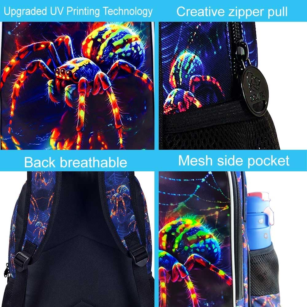 3PCS Backpack for Boys, 16" Kids Bookbag Set for Elementary Preschool Kindergarten, School Bag with Lunch Box