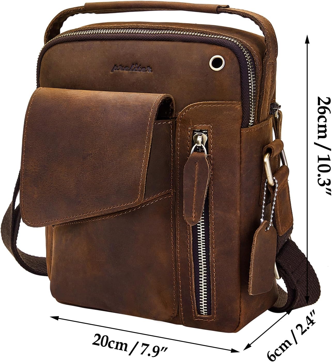 Small Mens Bags Crossbody, Mens Messenger Bag Crossbody, Adjustable Strap Sling Bag Vintage Handle Bags Man Bag, Men's Shoulder Bag for Work Business Travel