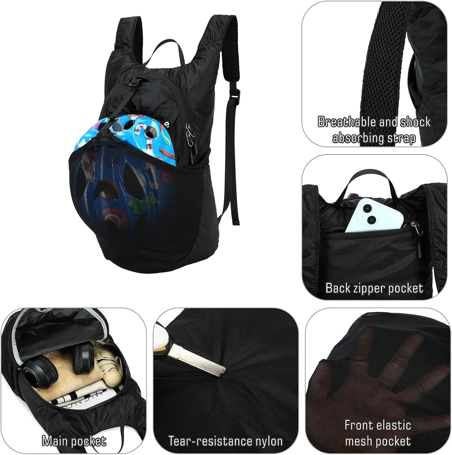 15L/25L Small Packable Lightweight Backpack Hiking Daypack Water Resistant Foldable Outdoor Camping