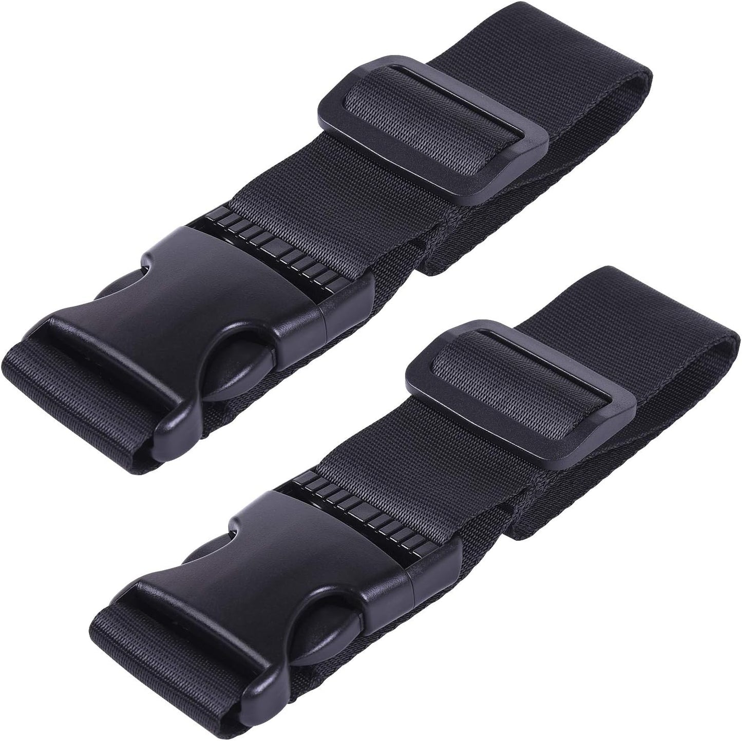 Wisdompro 2 Pcs Add a Bag Luggage Strap, Heavy Duty Adjustable Suitcase Belt Travel Attachment Travel Accessories for Connecting Your Luggage Together - Black