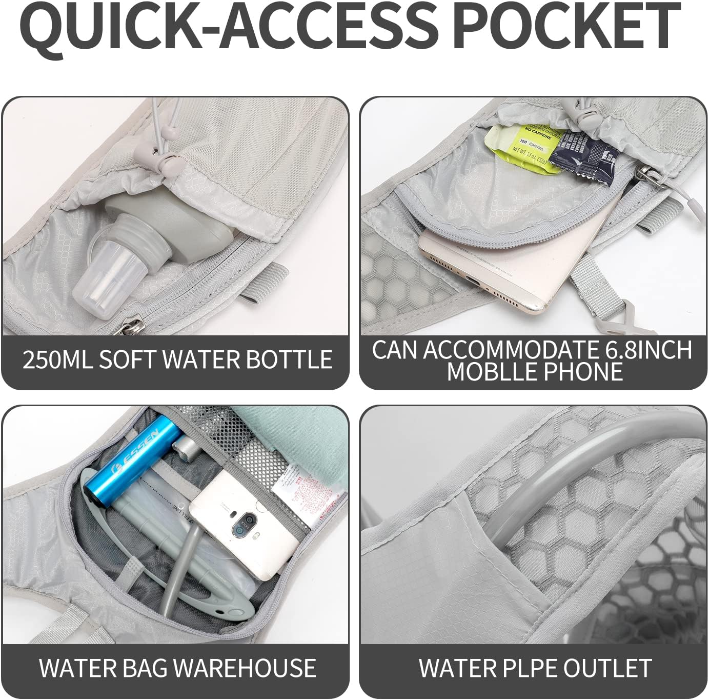Hydration Pack Backpack, Lightweight Water Backpack with 2L Leakproof Hydration Bladder Daypack for