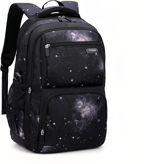 Galaxy Kids Backpacks for Boys School, Water-resistant Boys Backpacks Middle School Bags, Black