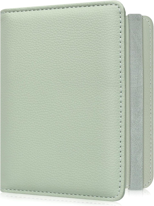 ACdream RFID BLOCKING Passport Holder Travel Wallet, Premium PU Leather Cover Passport Book with Card Holder, Pen Holder, Keep Organization, and Travel Essentials for Women and Men, Agave Green