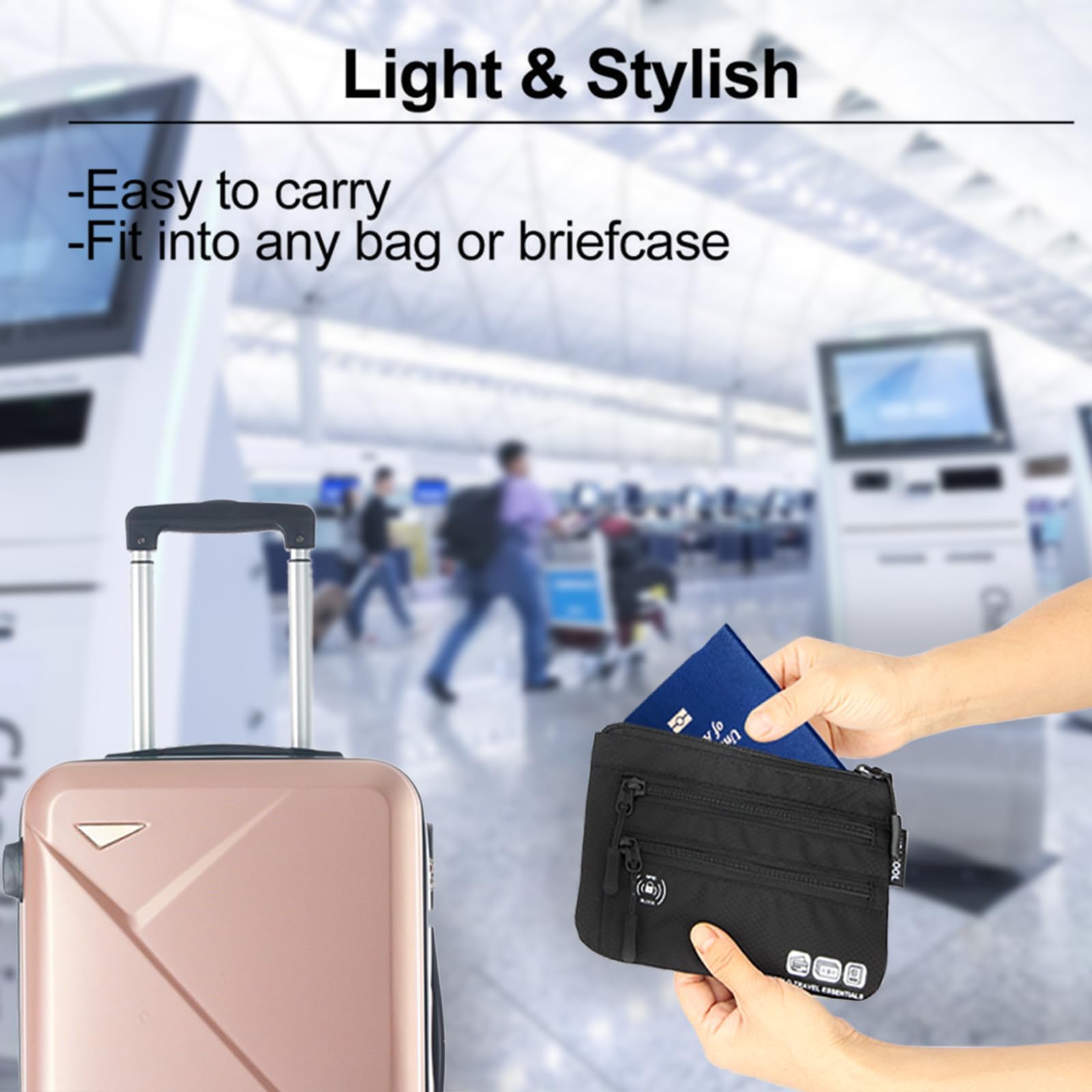SUPACOOL Passport Holder Bag, Travel Wallet for Men Women Family, Passport Pouch, Card Holder