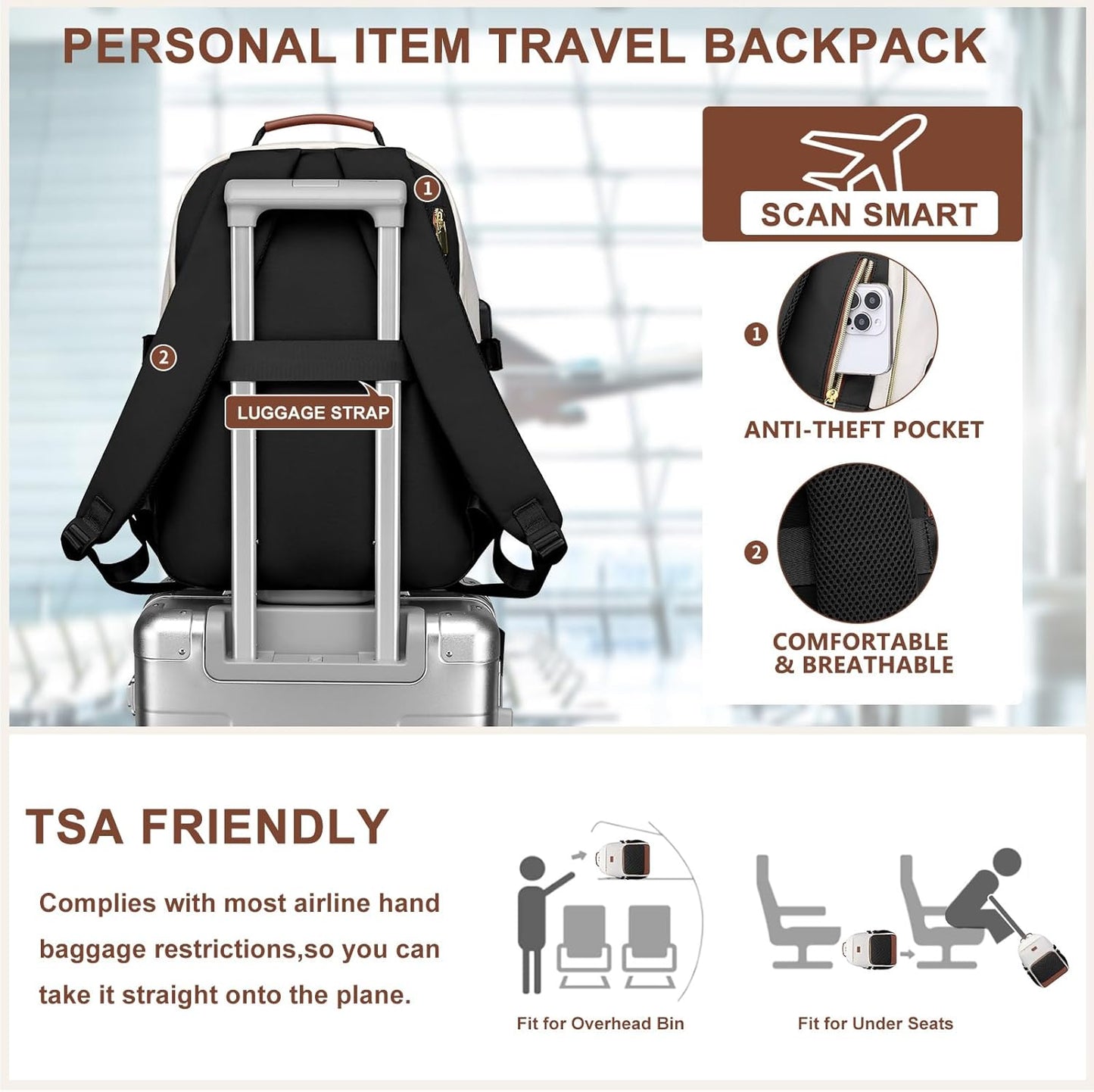 Large Laptop Backpack for Women Bookbag: 18 inch Work School Backpacks with Pocket for Large