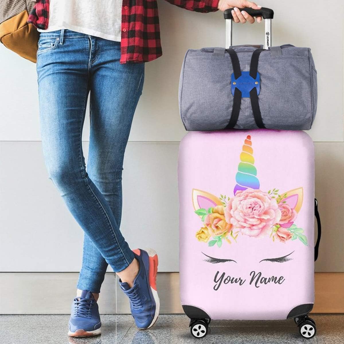Luggage Straps for Suitcases,Travel Belt for Luggage Over Handle, Adjustable High Elastic Luggage Straps for Suitcases TSA Approved for Connecting Your Luggage (Blue)