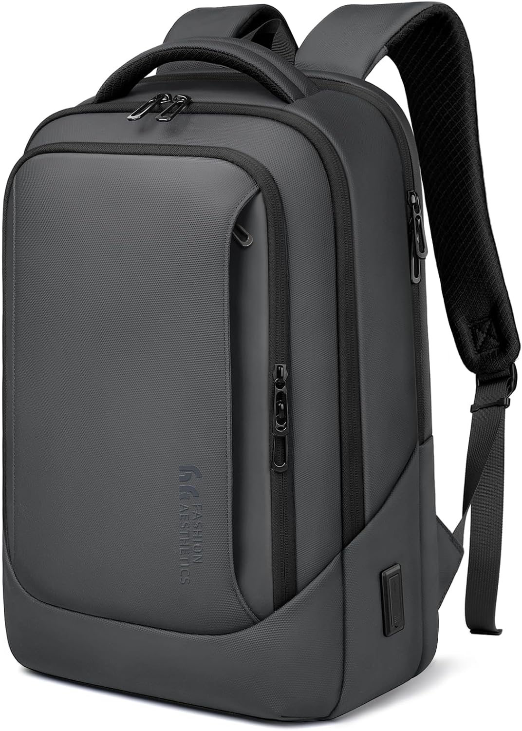 hk Laptop Backpack for Men with USB Charging Port Water-Resistant for 15.6 Inch Computer Bag