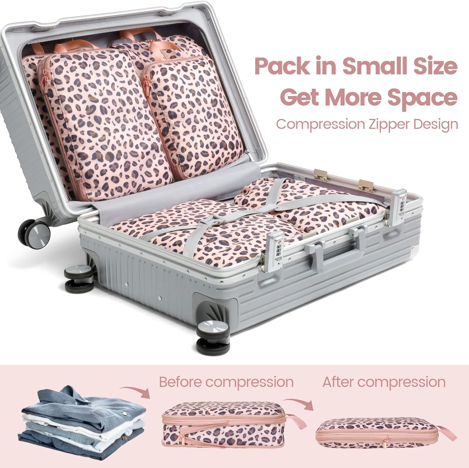 Cambond Compression Packing Cubes for Travel Women - Travel Bags Luggage Organizers Travel