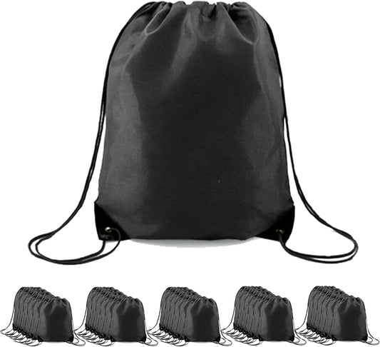 BeeGreen Drawstring Backpack Bags 20,30,50 Packs Reflective String Bags for Gym Sport Trip Cinch Sack DIY for Women Men