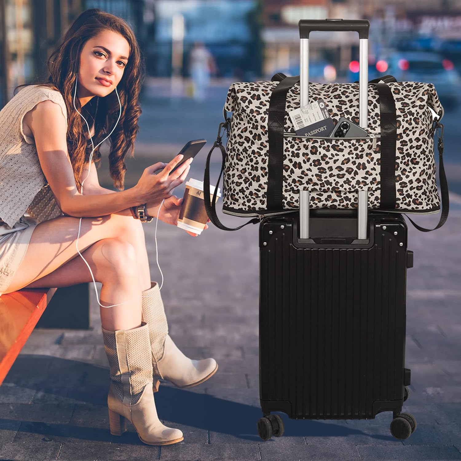Expandable Travel Duffle Bags Weekender Overnight Bags for Women Men Hospital Bag for Women Labor