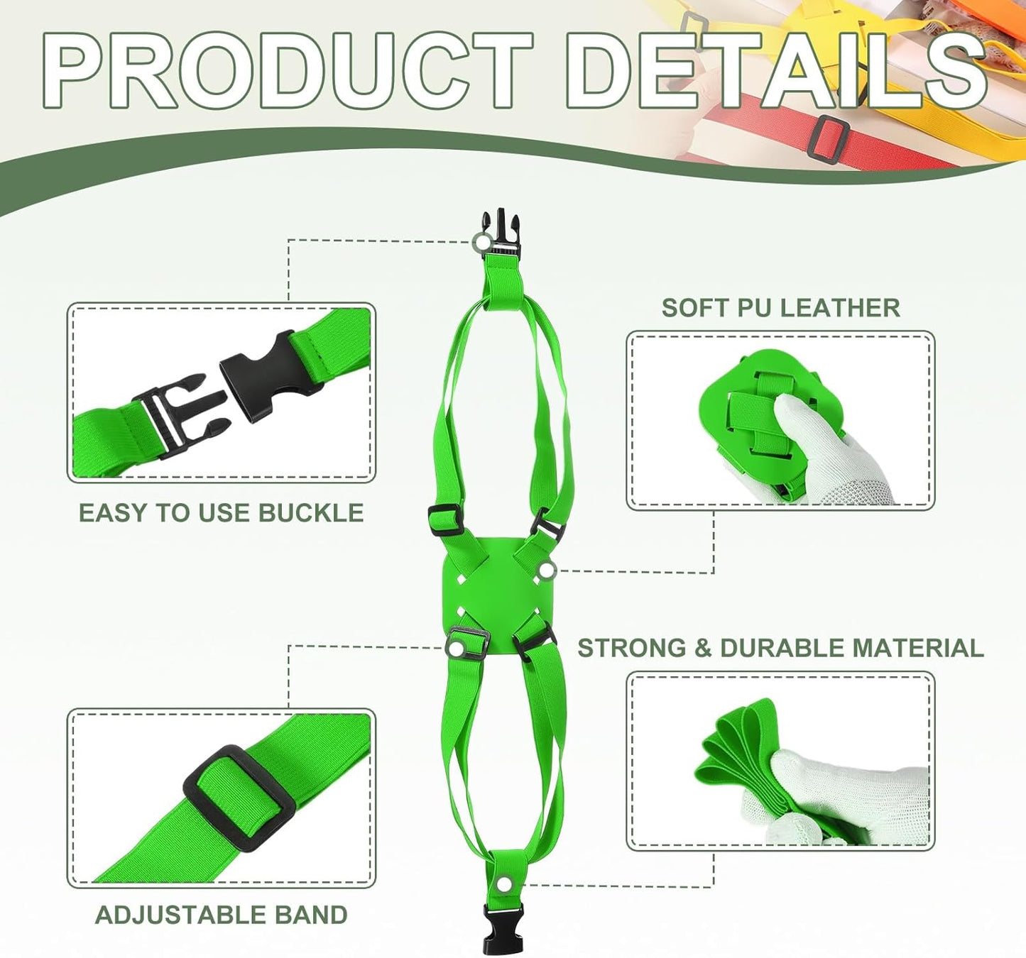 Adjustable Luggage Straps, Suitcase Elastic Strap Bag Bungee with Buckles Travel Accessories - Fitting for(Travel/Add A Bag/Securing Luggage), 27-66 Inch & 2Pcs & Green