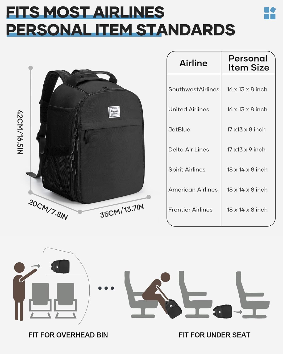 Vacuum Backpack Travel with Pump,Travel Backpack with Vacuum System,Vacuum Seal Compression Bags Clothing Vacpack,United Airlines Personal Item Bag 17x10x9,Laptop Backpacks,Black