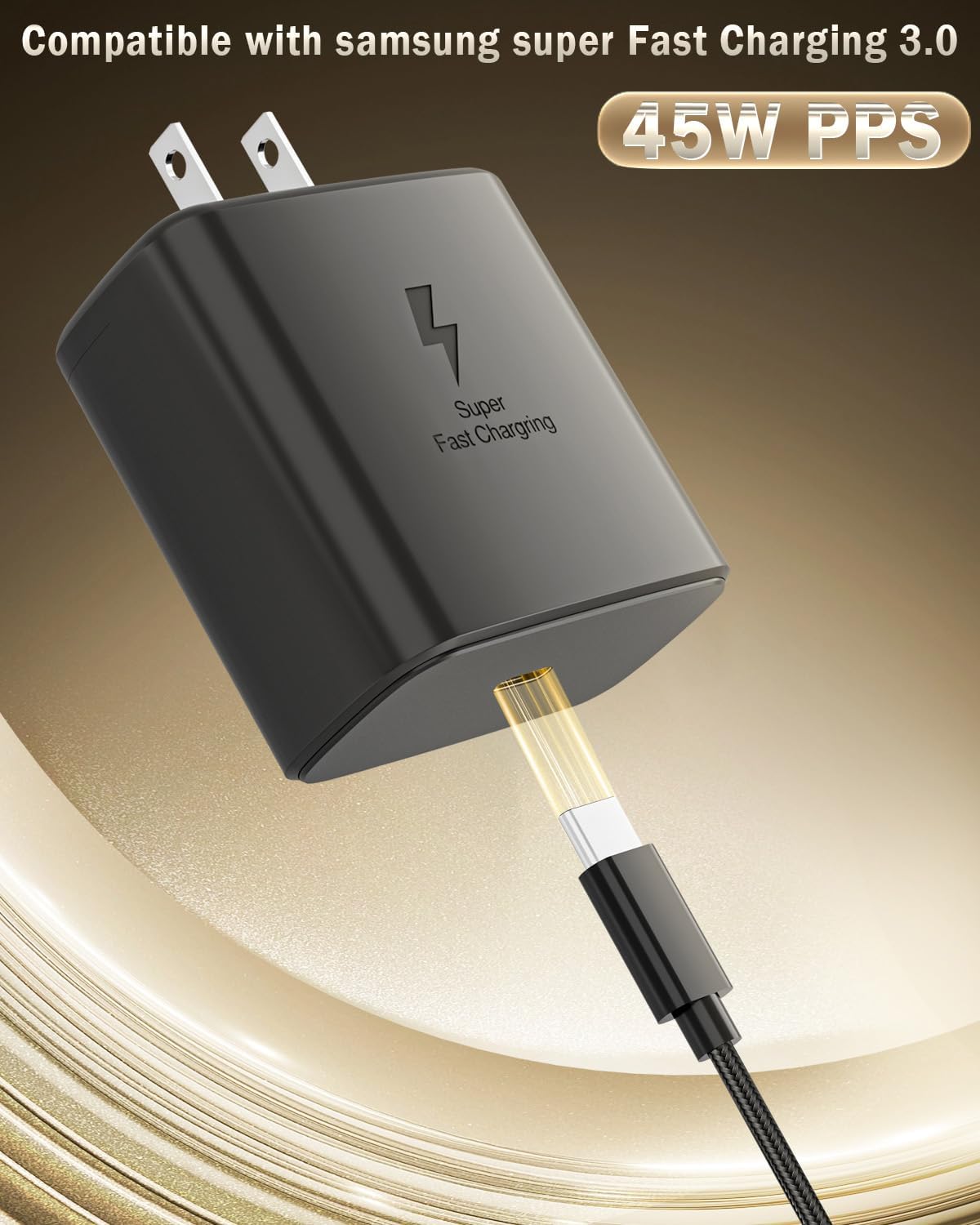 45W Super Fast Charger Type C Compatible with Samsung Galaxy, USB C Wall Charging for Samsung Galaxy S25/S25 Ultra/S25+/S24 Ultra/S24/S24+/S23/S22/S21/S20, Note 10 Plus (2 Pack)