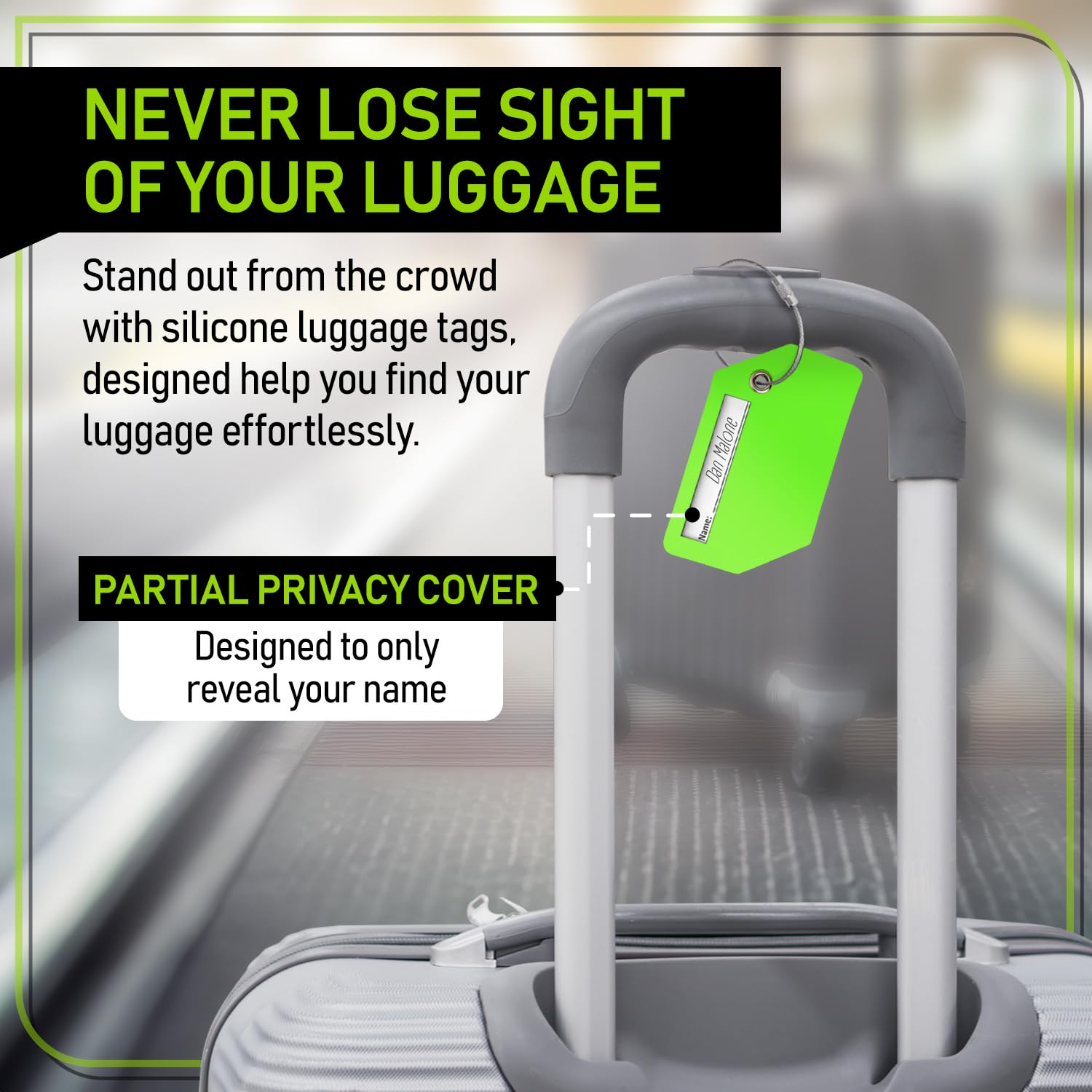 Untethered 4-Pack Luggage Tag Set | Durable Luggage Tags for Suitcases & Travel Bags | Bag Tag &