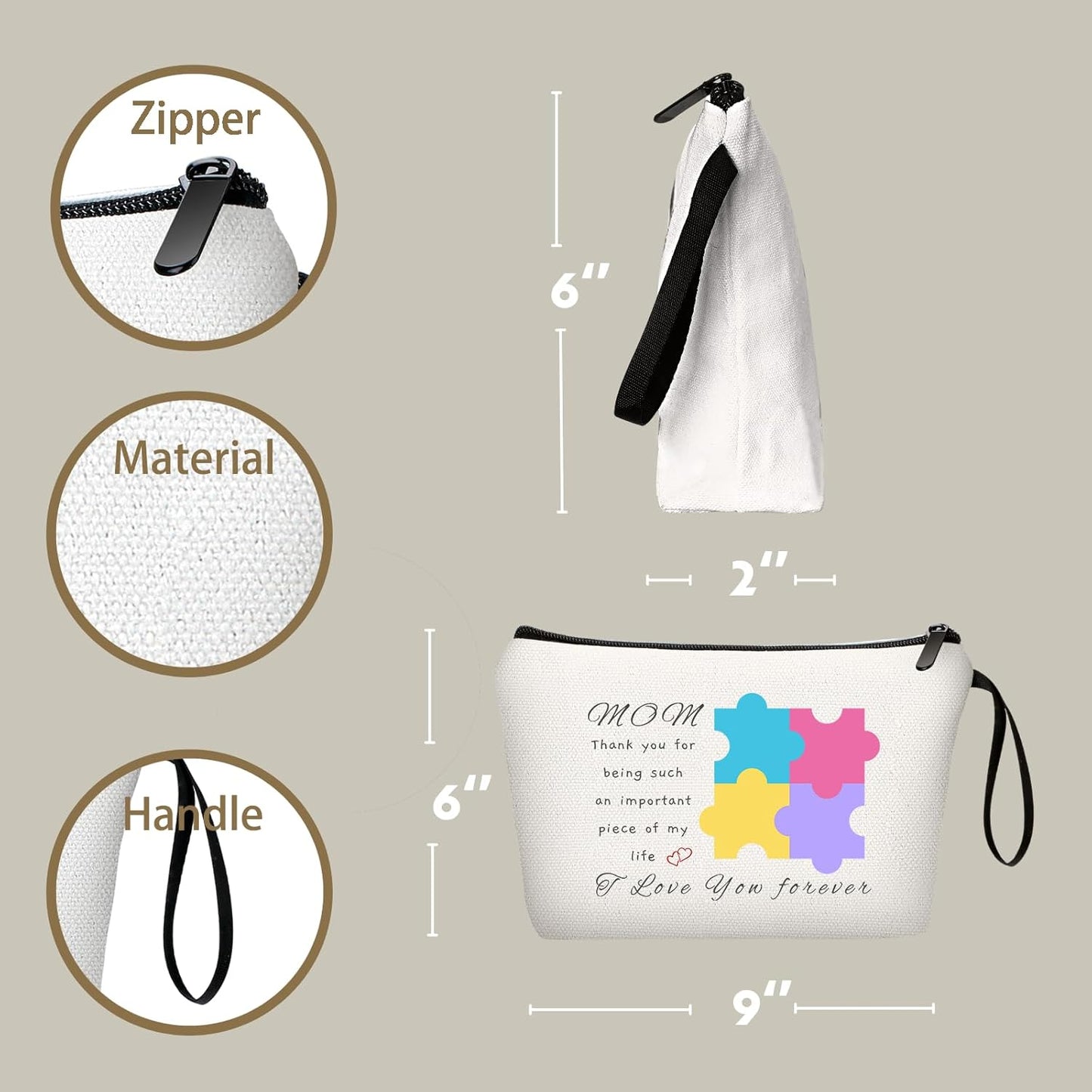 SEAMOON Mom Birthday Thank You Appreciation Gifts for Mama Mothers Day from Daughter Unique Small Travel Cosmetic Makeup Bag