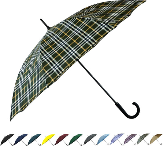 SoulRain 50 Inch Large Stick Umbrella Windproof Automatic Open Oversized J Handle Umbrellas for Men and Women Unbreakable Strong Travel Golf Umbrella