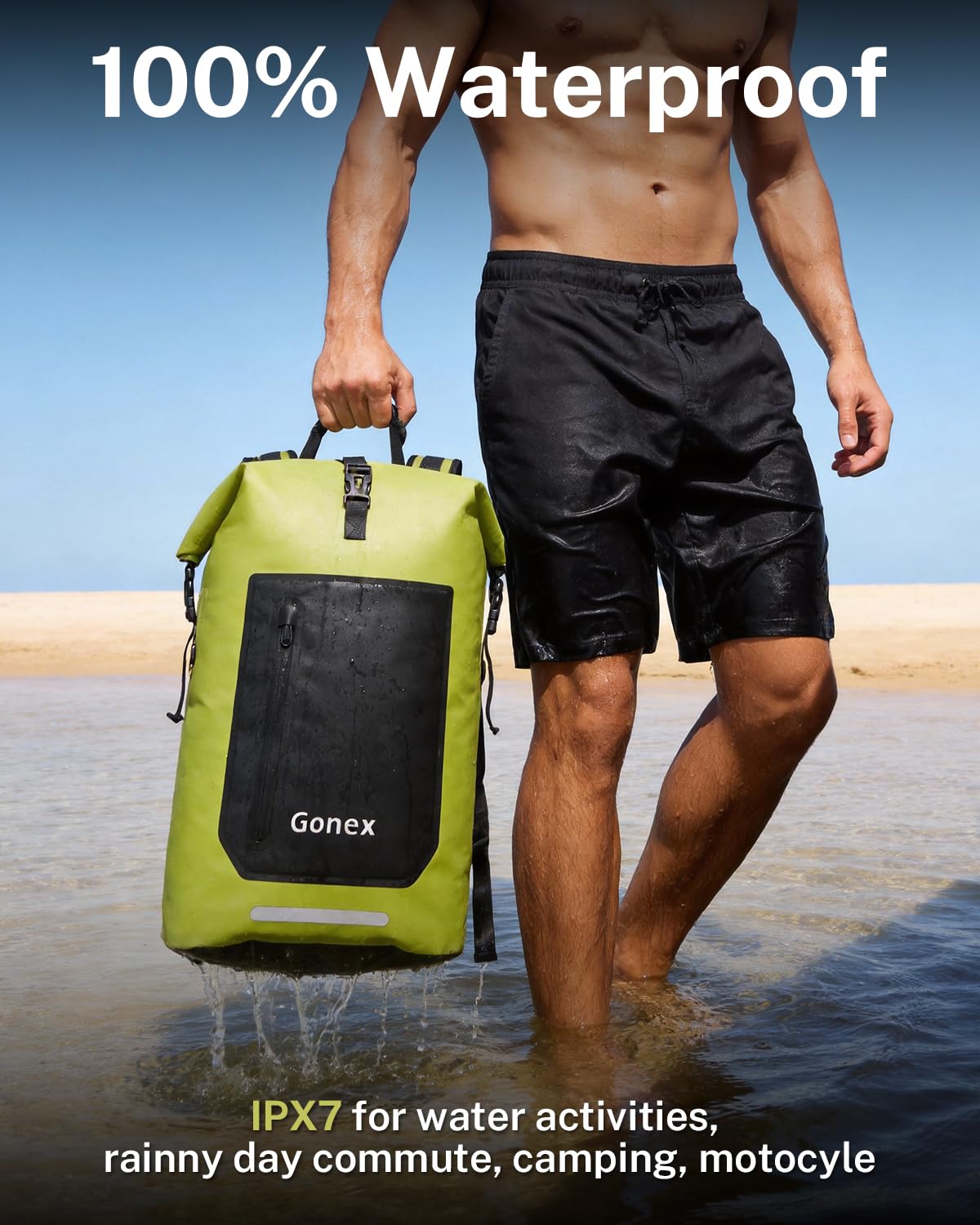 Gonex Waterproof Ultralight TPU Backpack 35L Roll Top Dry Bag, Kayaking