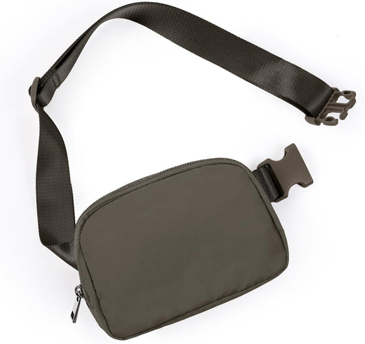 ODODOS Unisex Mini Belt Bag with Adjustable Strap Small Fanny Pack for Workout Running Traveling Hiking, Turkish Coffee