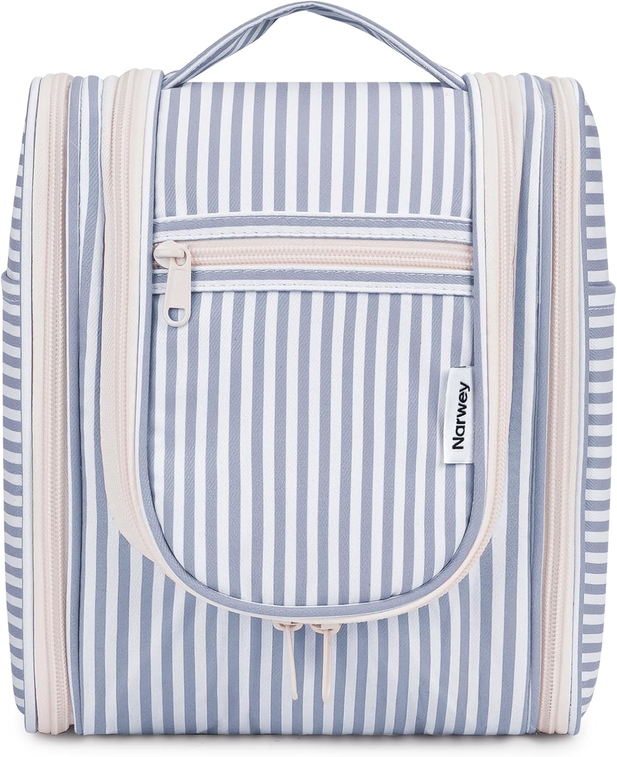 Narwey Small Striped Hanging Travel Toiletry Bag for Women, Travel Bag for Toiletries, Makeup Bag