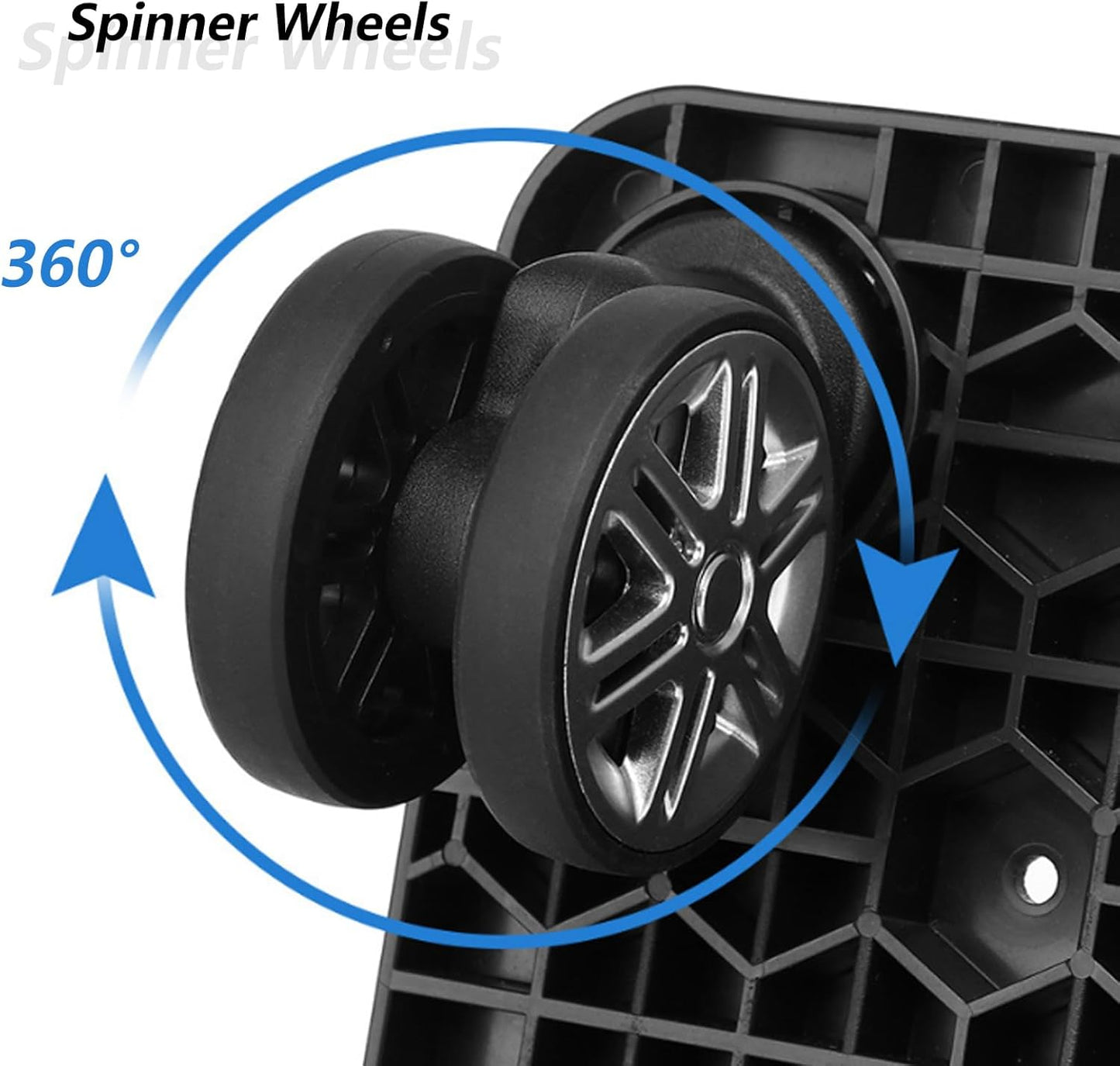 Backpack Trolley with 5 Wheels Folding Compact Lightweight Luggage Cart Spinner Rolling Luggage Cart for Bags, Pet Carriers, Dog Backpacks Carriers