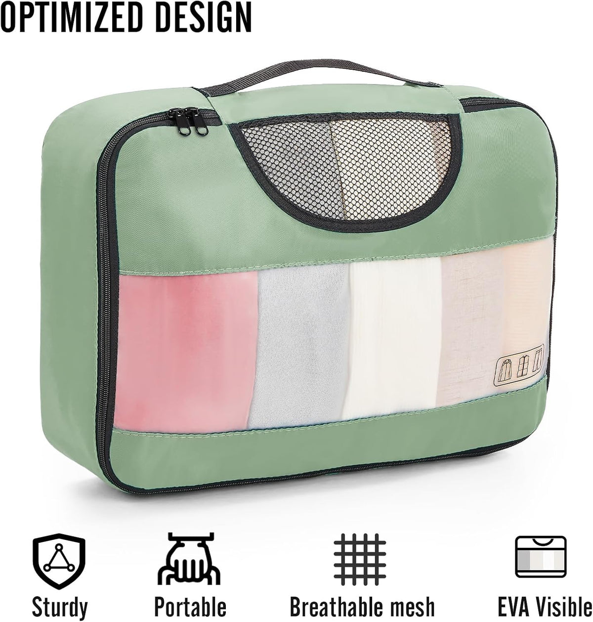 Veken 8 Set Packing Cubes for Travel Essentials, Suitcase Organizer Bags in 4 Sizes, Carry-On